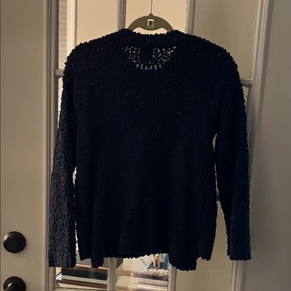 Bobeau Navy w black skeleton Textured Knit Top - Picture 5 of 5